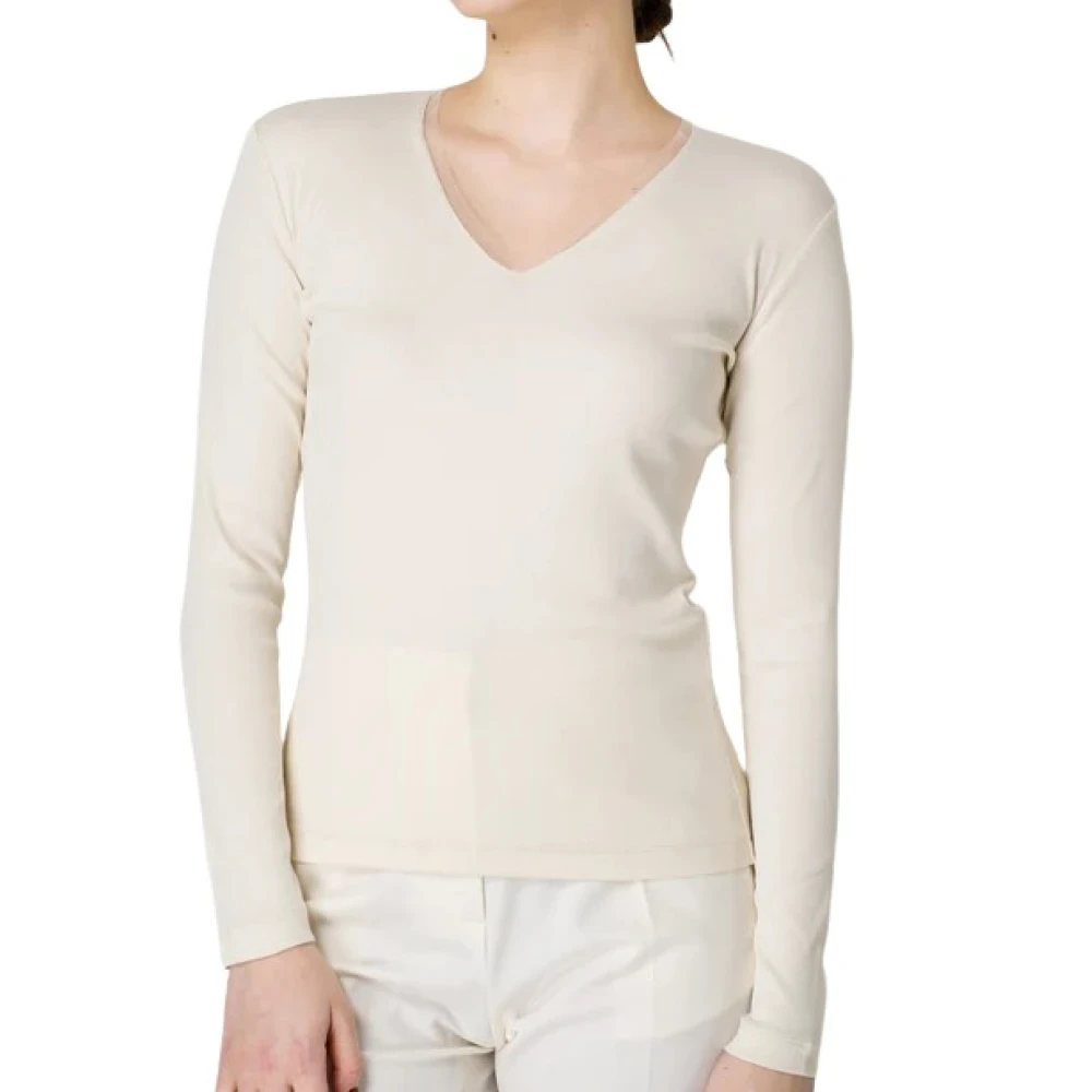 Fabiana Filippi Women's Yellow V-Neck Jumper - V-Neck Knitwear - M - Knitwear
