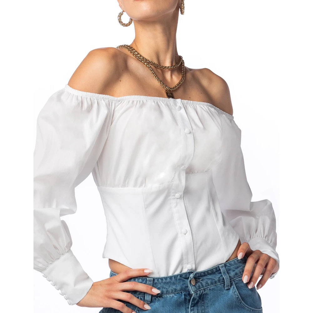 MVP wardrobe Bootnek Pofmouw Poplin Shirt White Dames