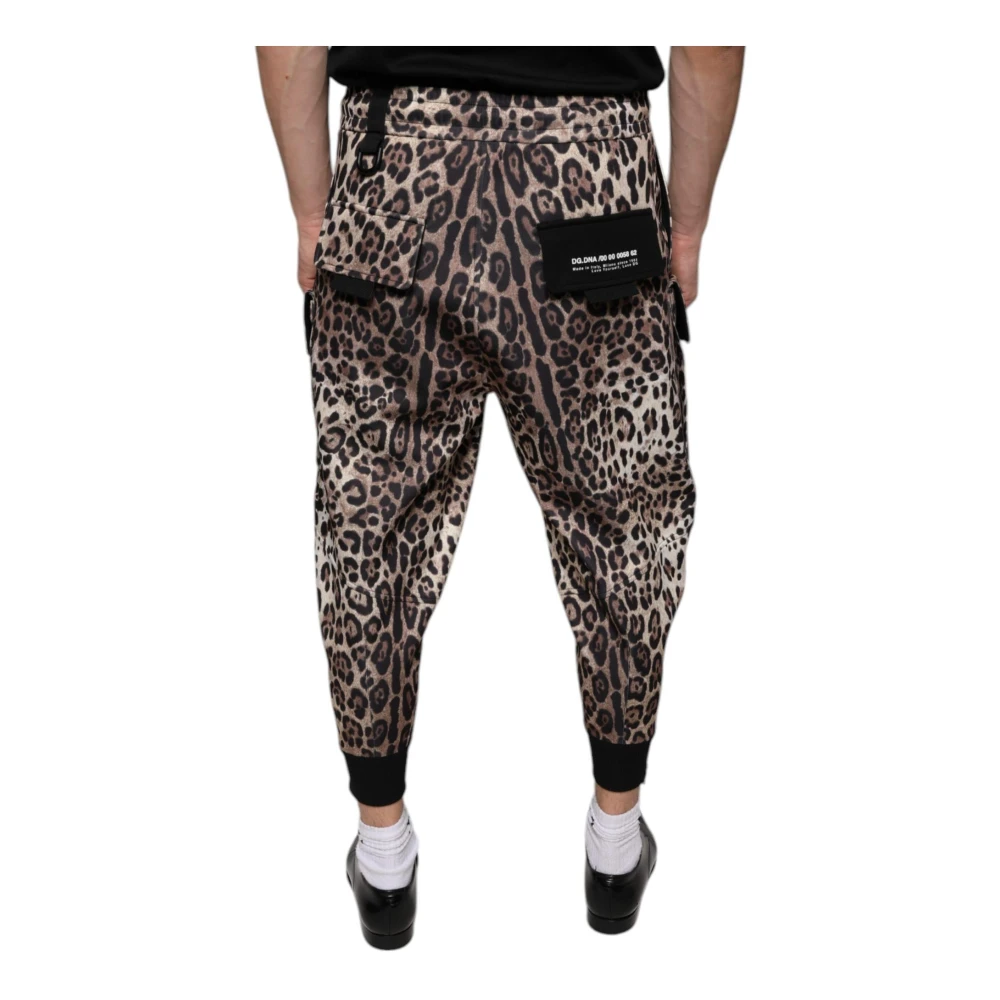 Dolce & Gabbana Luipaardprint Jogger Broek met Koordsluiting Multicolor Heren