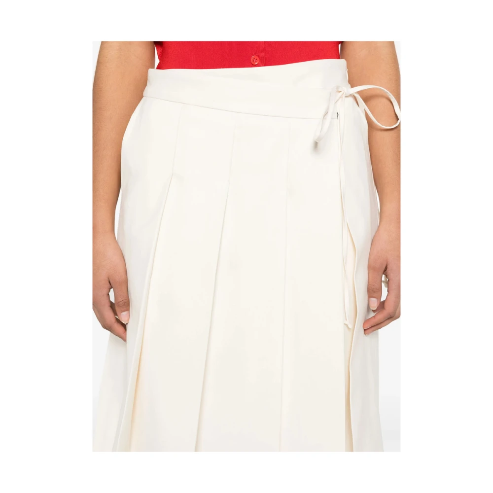 Dunst Amandel Beige Zijden Strik Shirt White Dames