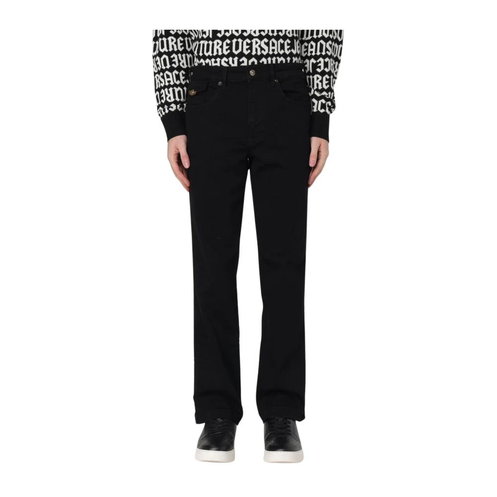 Versace Jeans Couture Men's Black Straight Fit Jeans, W30, Straight Leg Jeans