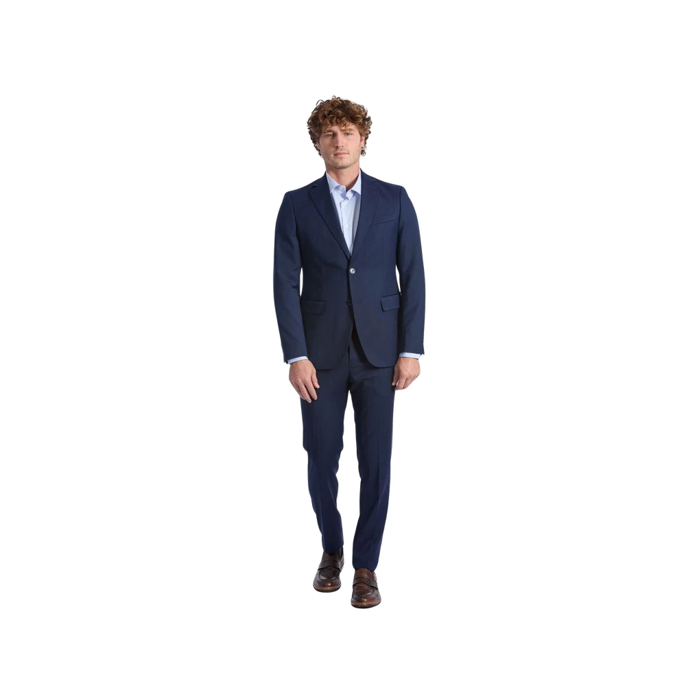 Baldinini Slim Fit Wollen Pak Klassieke Stijl Blue Heren