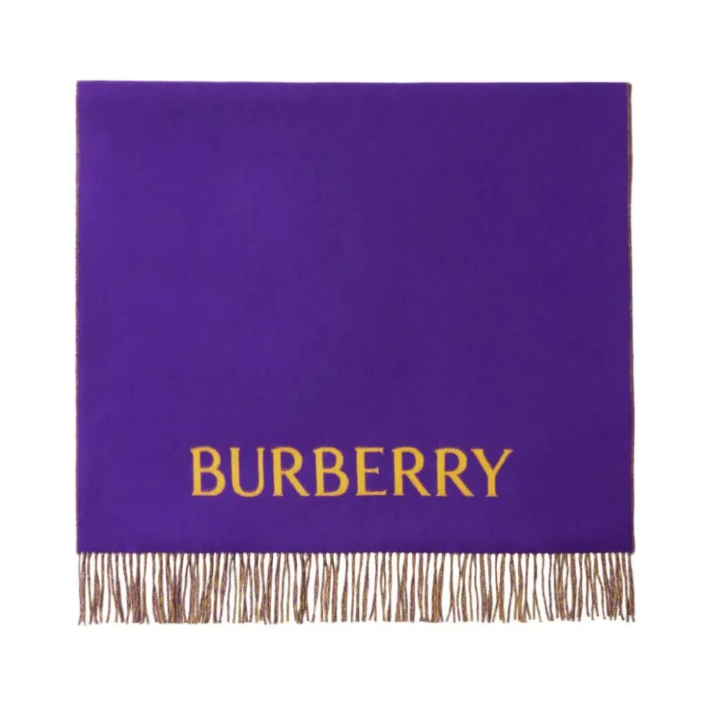 Burberry Omkeerbare Sjaal met Roos Purple Dames
