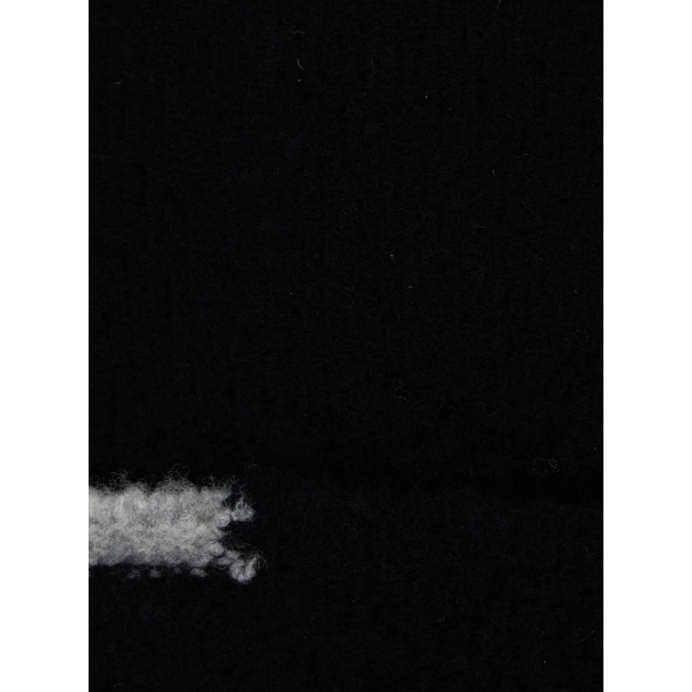 Semicouture Zwarte Beanie met Contrasterend Detail Black Dames