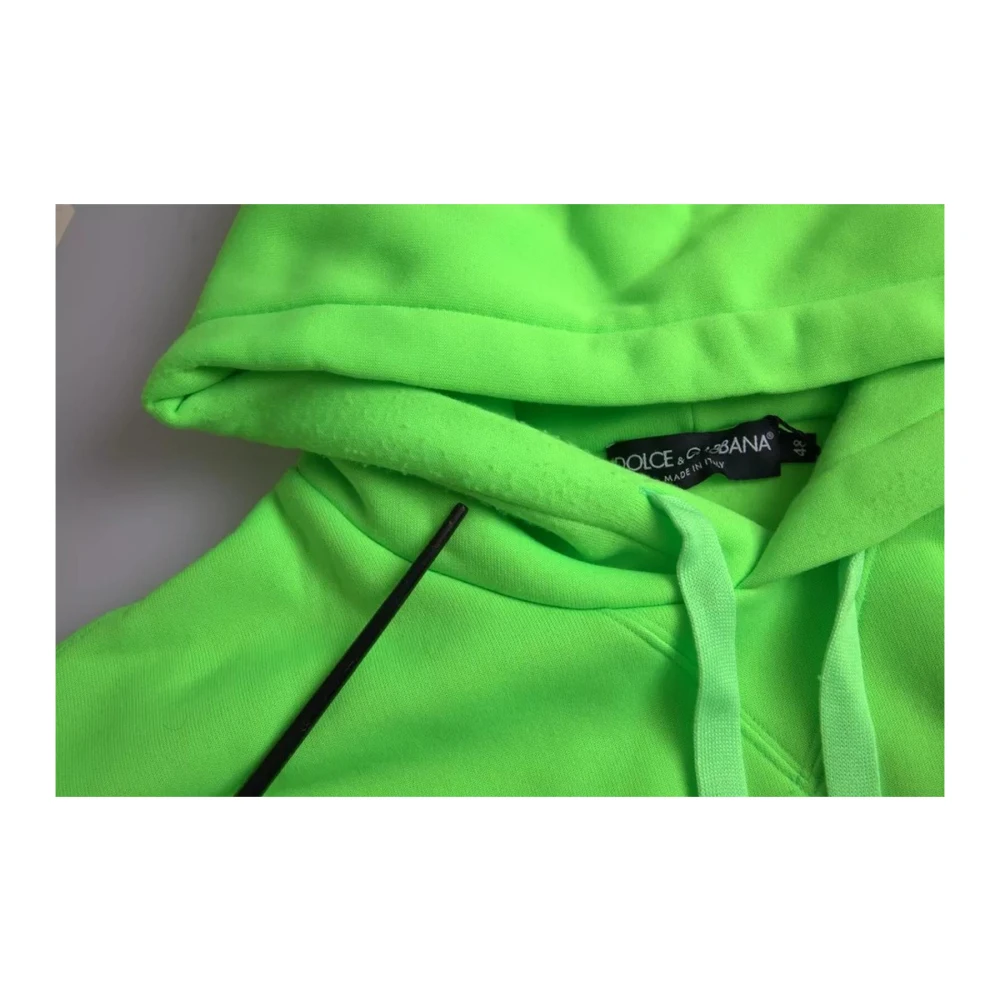 Dolce & Gabbana Neon Groen Logo Hoodie Sweater Green Heren
