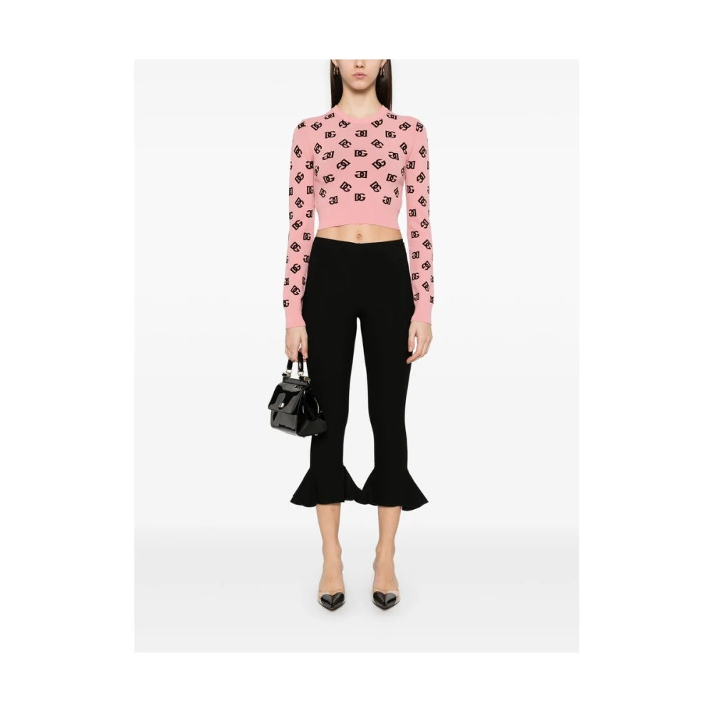 Dolce & Gabbana Peach Pink Ribbed Sweater Pink Dames