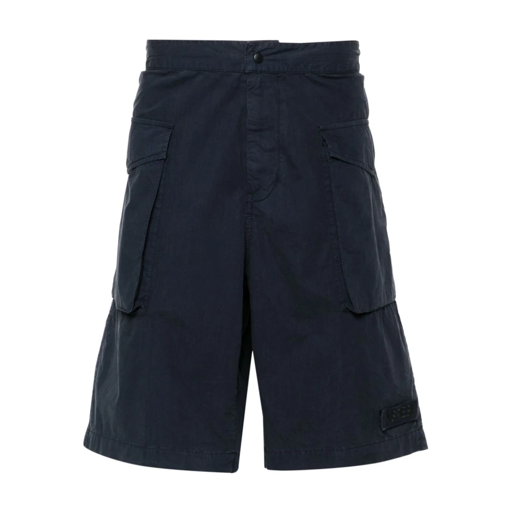 Aspesi Blauwe Denim Shorts Blue Heren