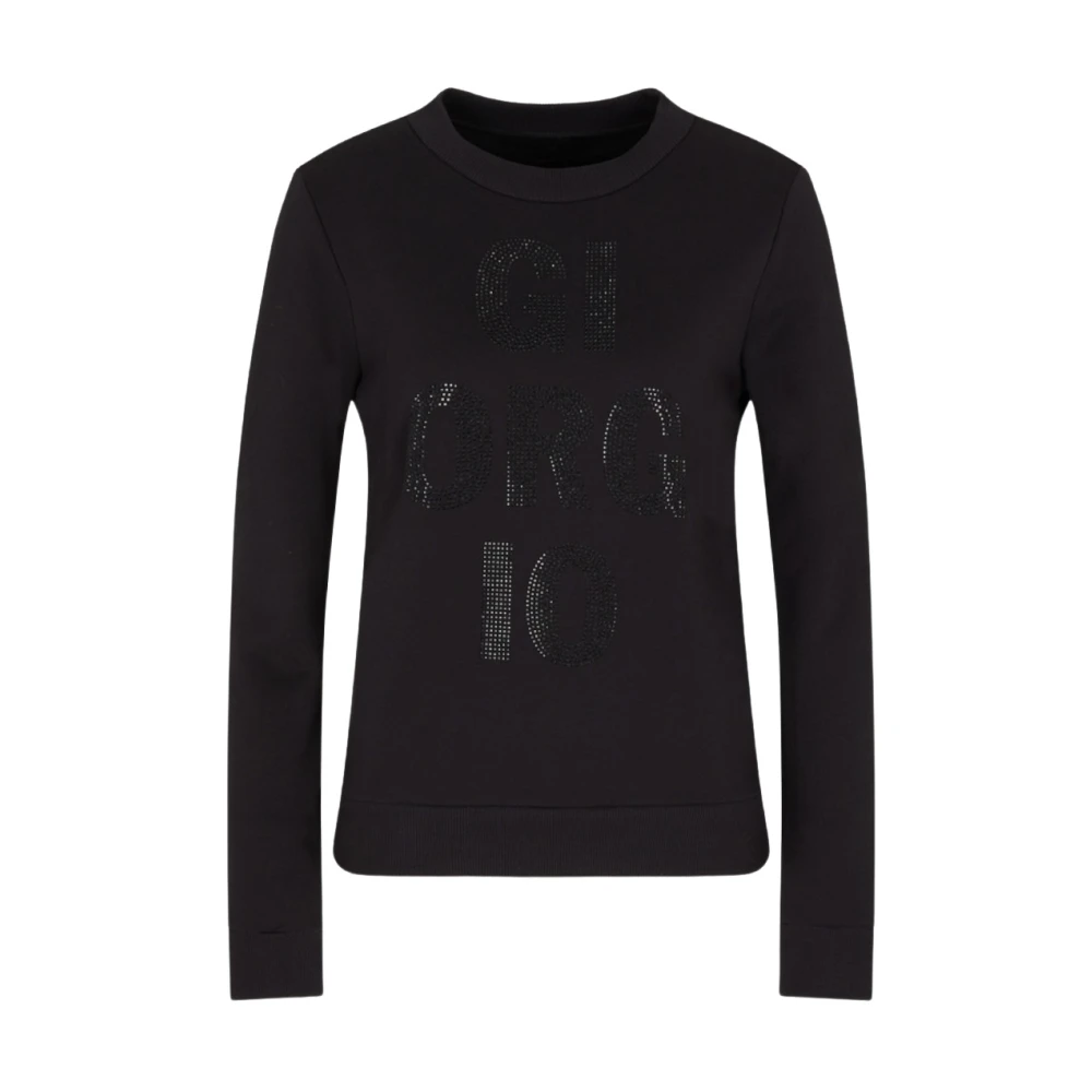 Armani Exchange Damen Schwarz Rundhals-Sweatshirt