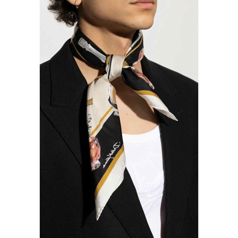 Dolce & Gabbana Zijden sjaal met print Multicolor Heren