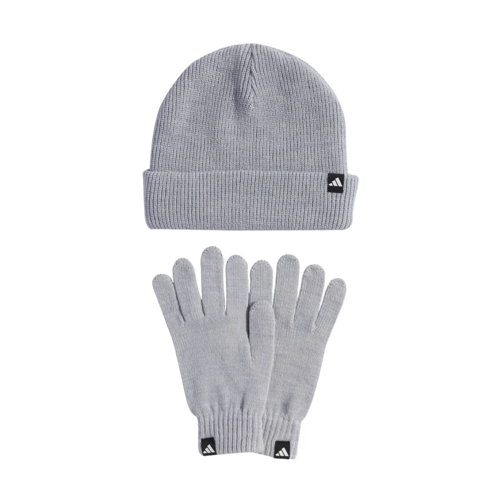 Adidas Unisex Grigio Cappello Con Guanti - Immagine 2