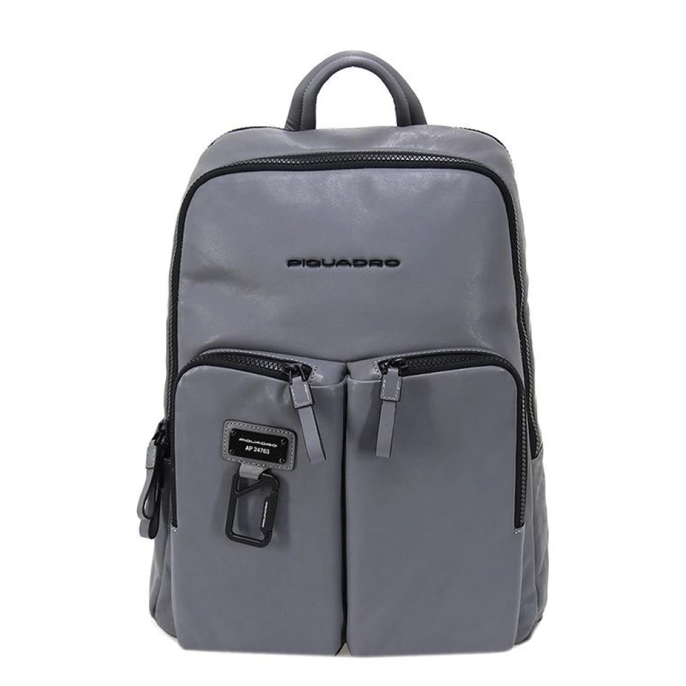 Piquadro Gray Backpacks, One Size, Stylish Backpack For Everyday Use