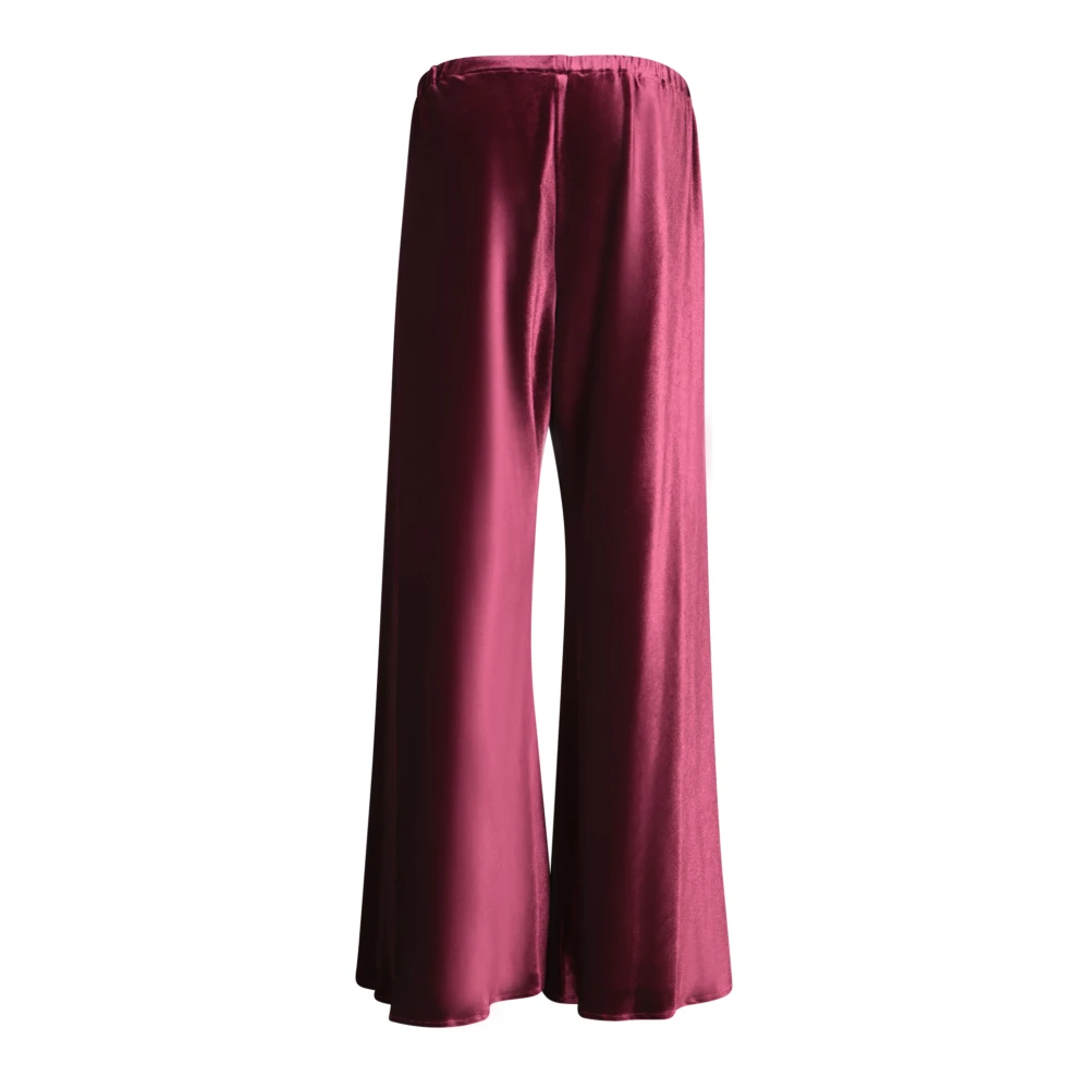 Blanca Vita Luxe Bordeaux Velvet Palazzo Broek Red Dames