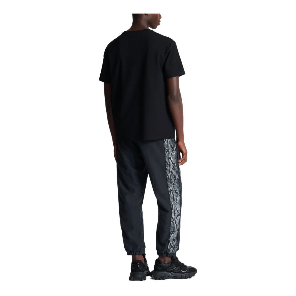 Balmain Gelamineerd Logo T-shirt Black Heren