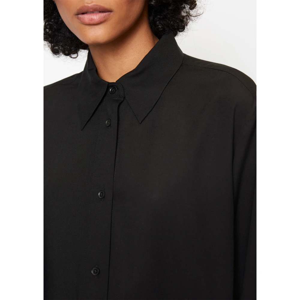Marc O'Polo Losse blouse met een vloeiende pasvorm Black Dames