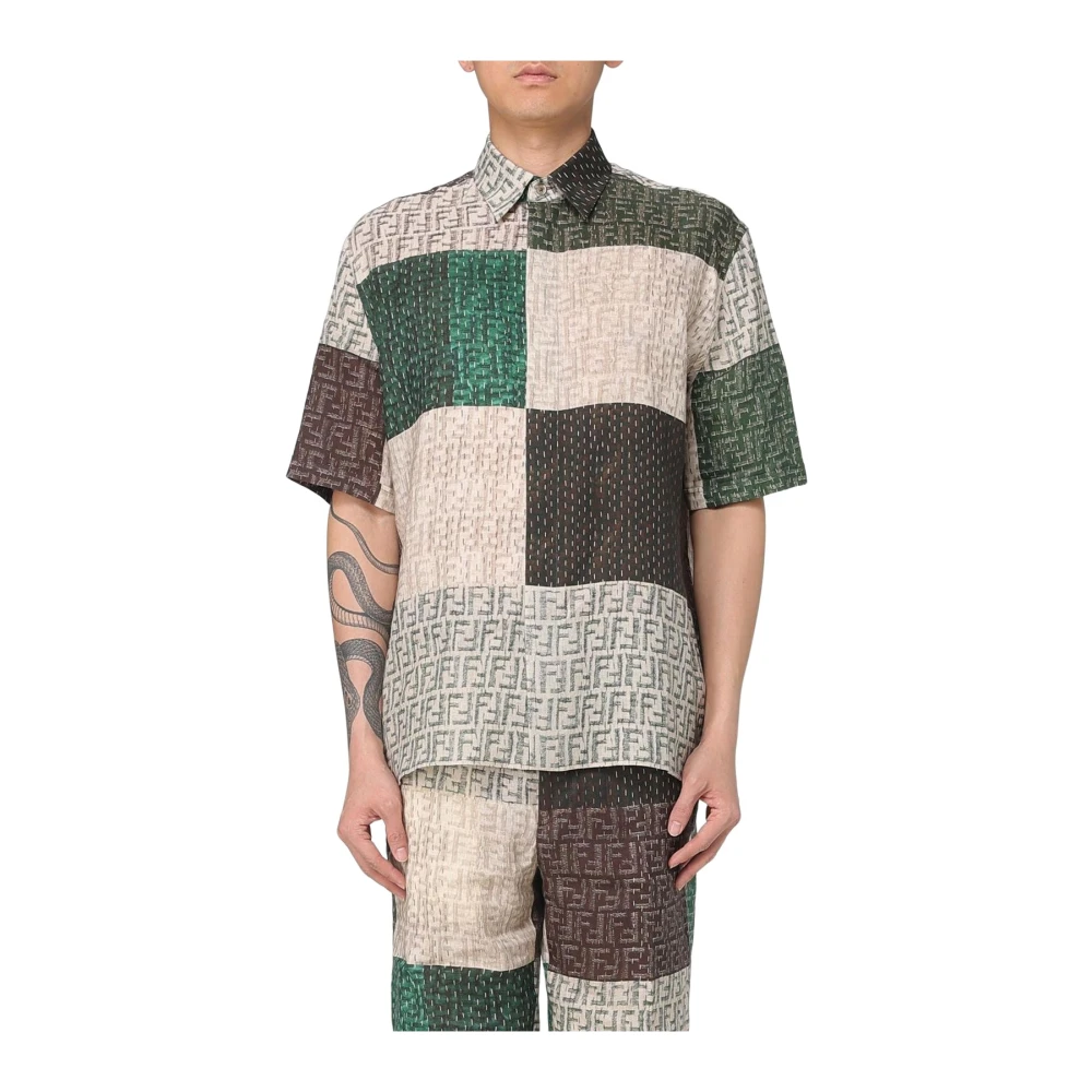 Fendi Herren Multicolor Shirts, Mehrfarbig, Lgröße: