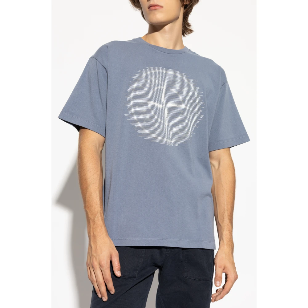 Stone Island T-shirt met print Blue Heren