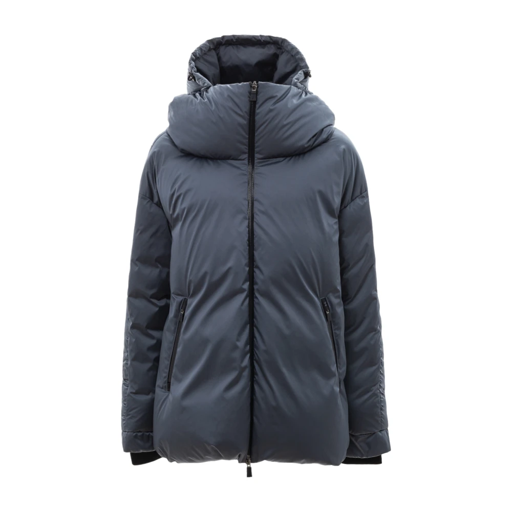 Herno Technische Gewatteerde Jas met Capuchon Blue Dames