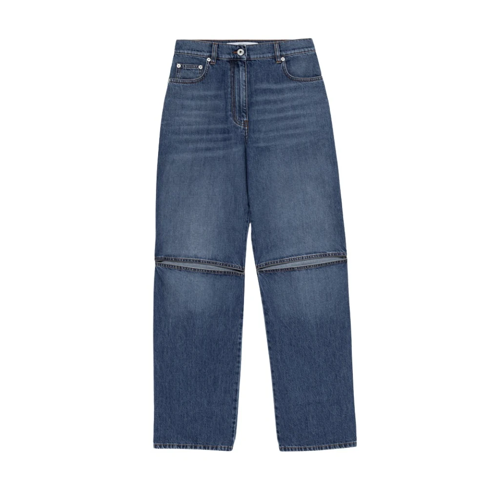 JW Anderson Italiaanse Jeans van Medium-Wash Katoen Blue Dames