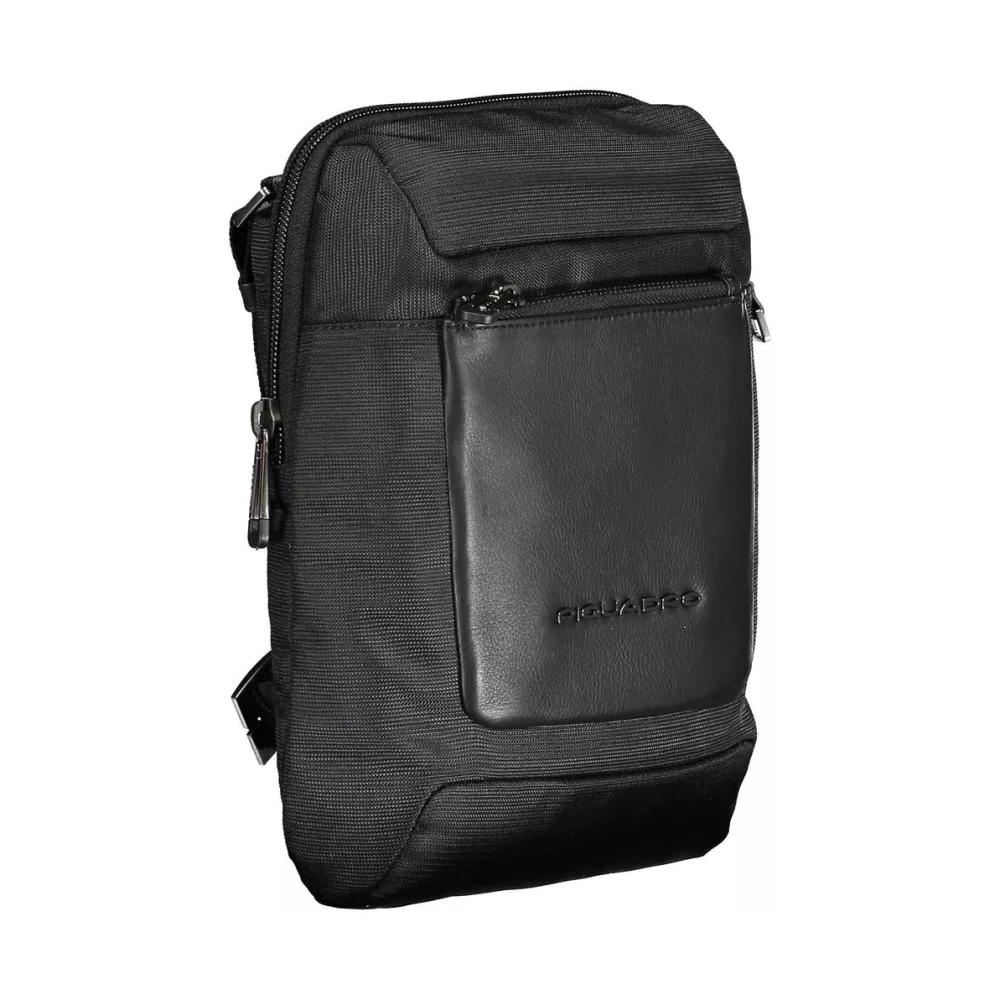 Piquadro Elegante Zwarte Schoudertas Black Heren