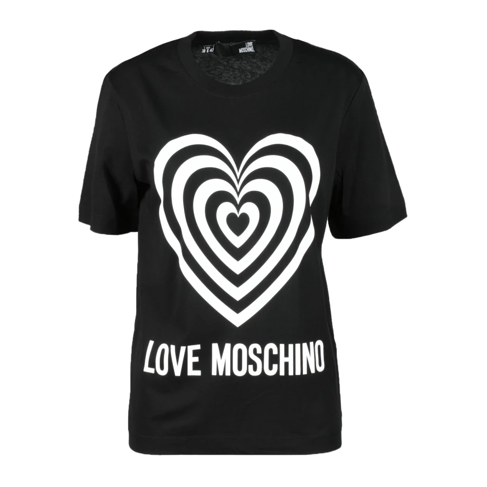 Love Moschino Katoenen T-shirt met Stijlvol Ontwerp Black Dames