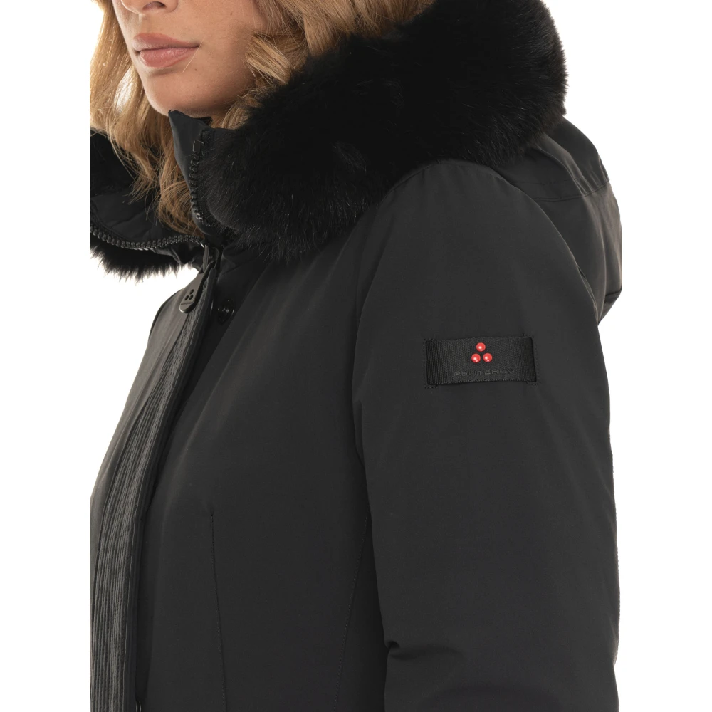 Peuterey Harrington jack met afneembare bontkraag Black Dames