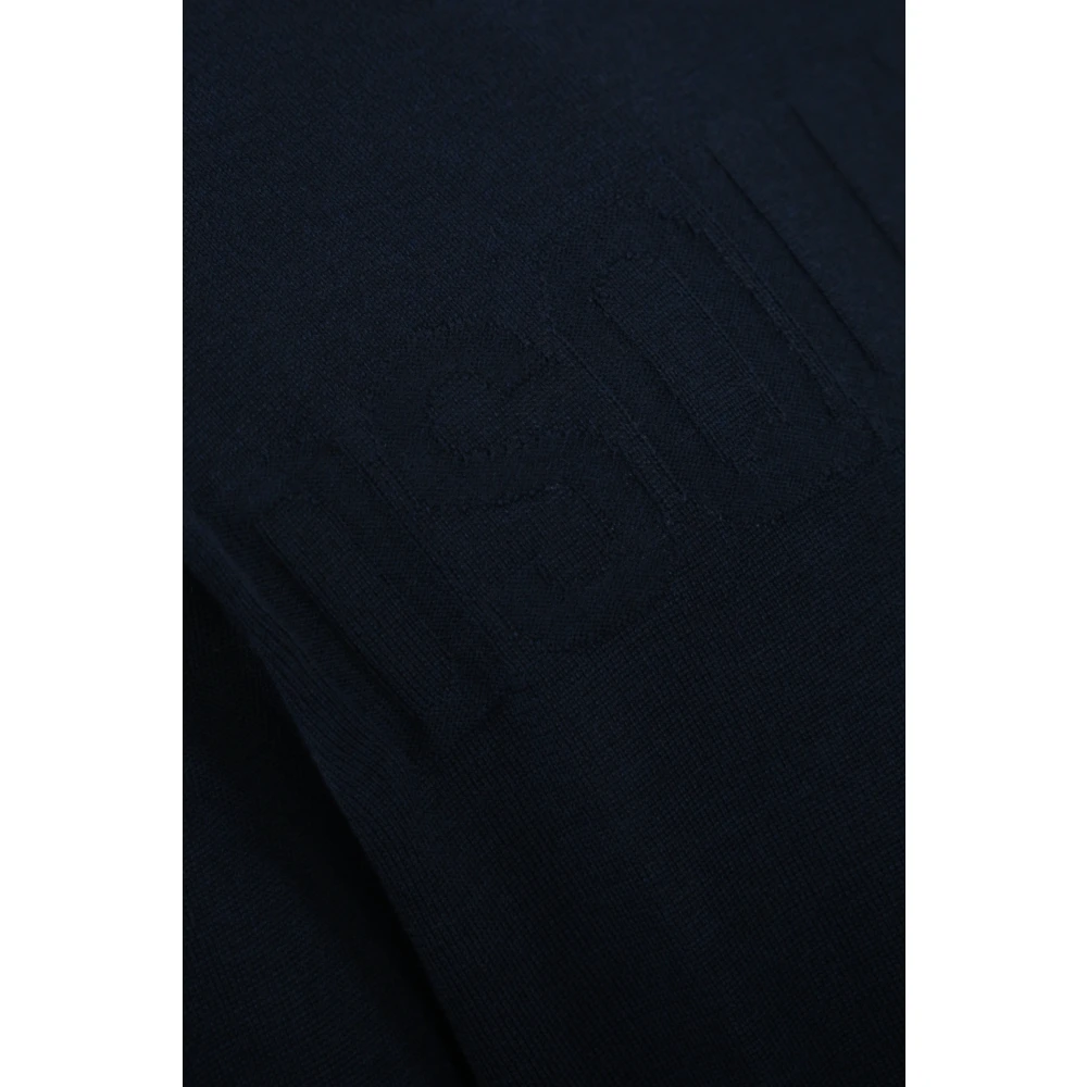 Dsquared2 Blauwe Logo Trui Wol Jacquard Blue Heren