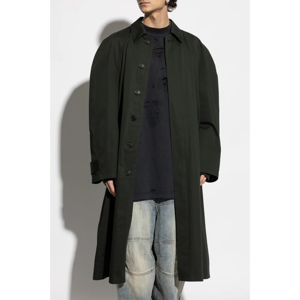 Balenciaga Mantel met ceintuur Green Heren