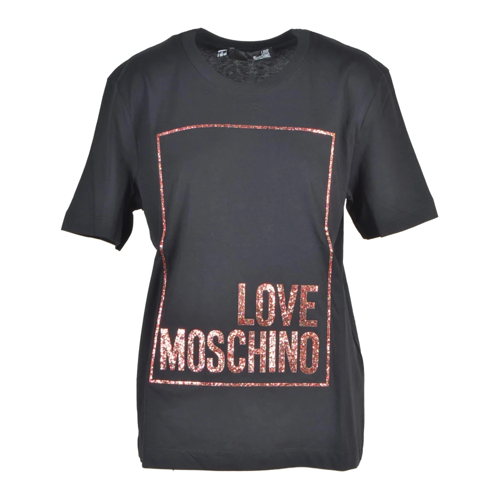 Love Moschino Katoenen T-shirt met Stijlvol Ontwerp Black Dames