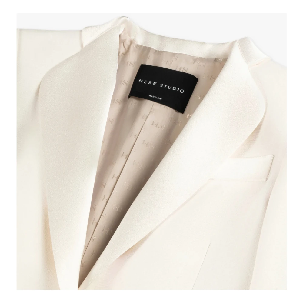 Hebe Studio Room Cady Tuxedo Blazer Beige Dames