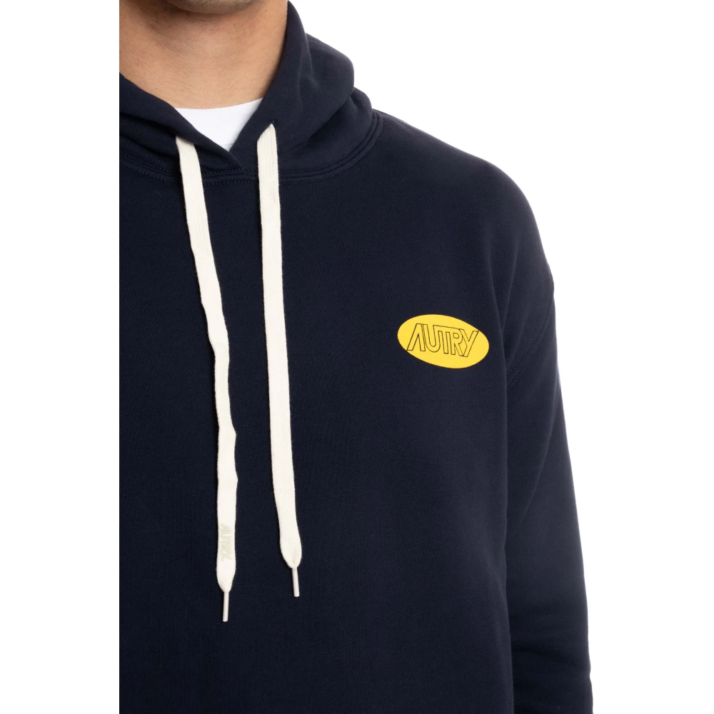 Autry Blauwe Katoenen Logo Sweater Blue Heren