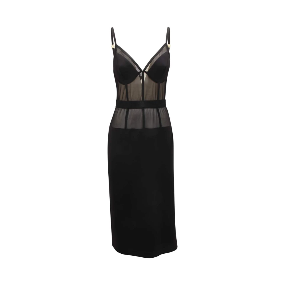Elisabetta Franchi Black Midi Dresses, Female, L, Ab-701-51E2 Midi Dress