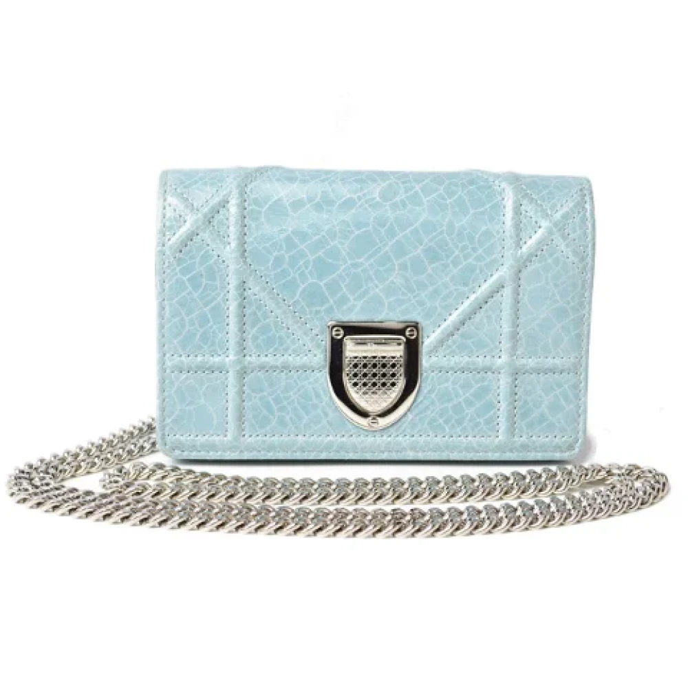 Dior Vintage Pre-owned Leather clutches Blue Dames