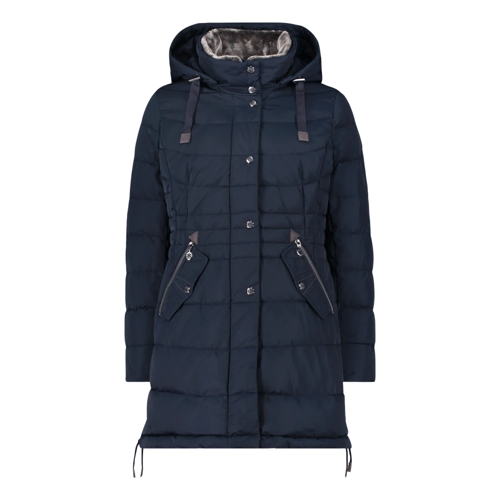 Gil Bret Pufferjas met nepbontkraag Blue Dames