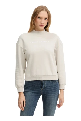 Sweatshirt med hög krage och logotyp