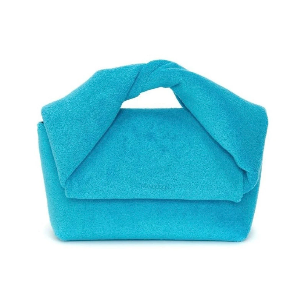JW Anderson Turquoise Badstof Schoudertas met Ketting Blue Dames