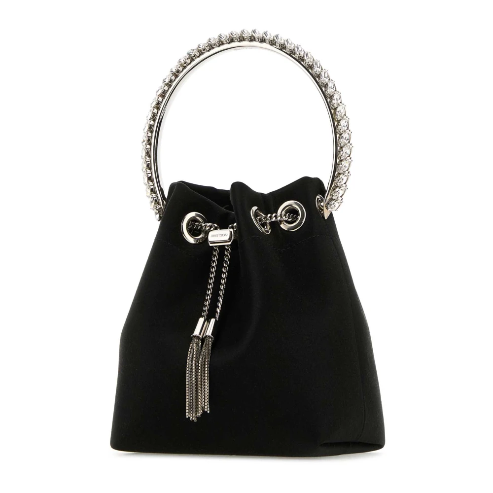 Jimmy Choo Satin Bon Bucket Tas Black Dames