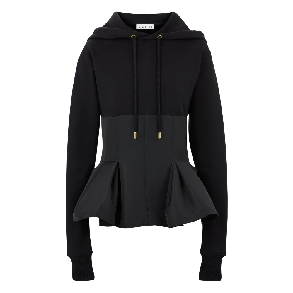 Nina Ricci Hoodie MET Contrasterende Black Dames