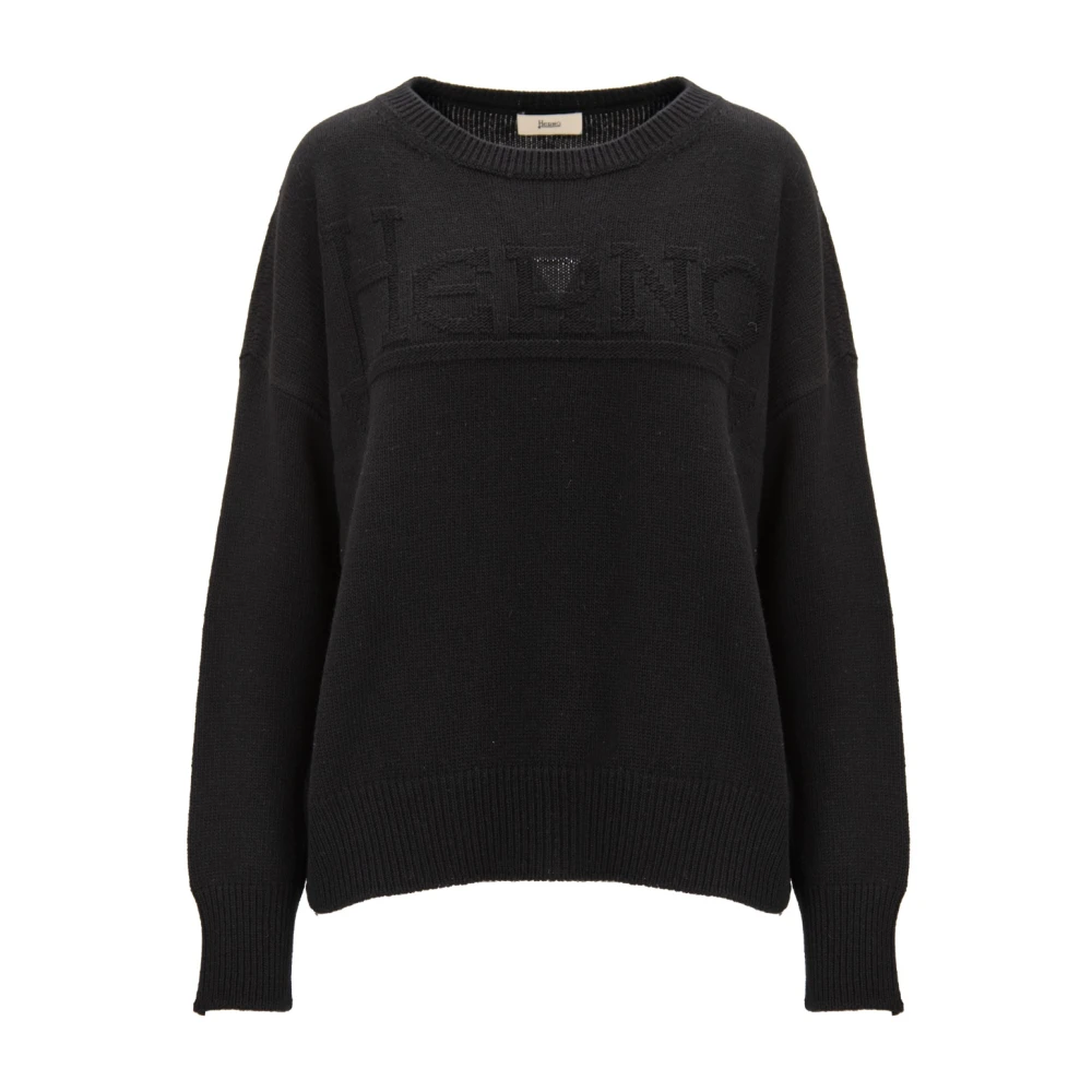 Herno Donna Nero - Maglieria Girocollo - Knitwear - L