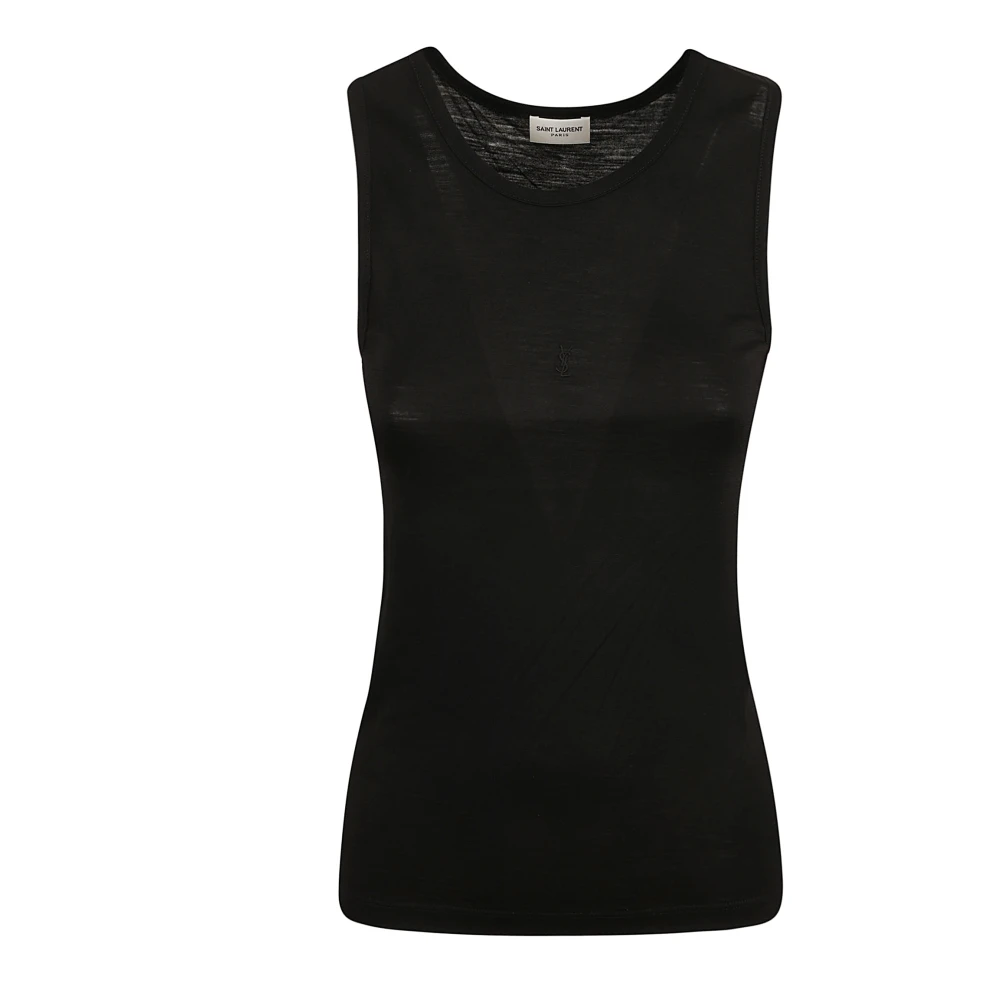 Saint Laurent Zwarte Top Debardeur Black Dames