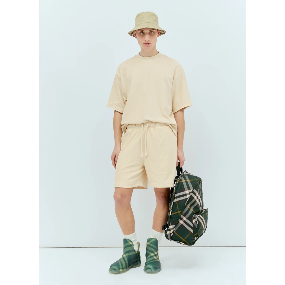 Burberry Badstof Shorts met achter EKD-print Beige Heren