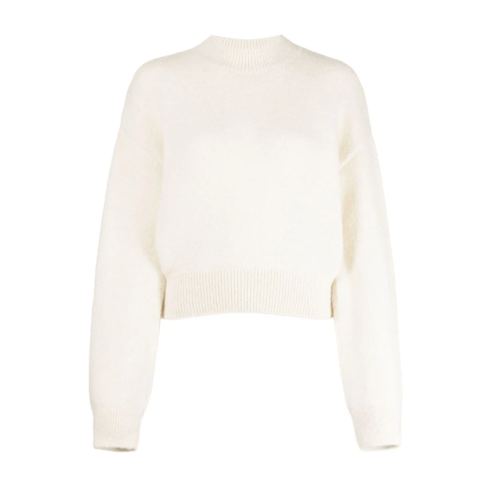 Jacquemus Beige Box-Fit Sweater met Mock Neck Beige Dames