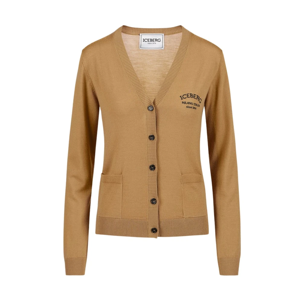 Iceberg Kleine wollen vest met logo Beige Dames