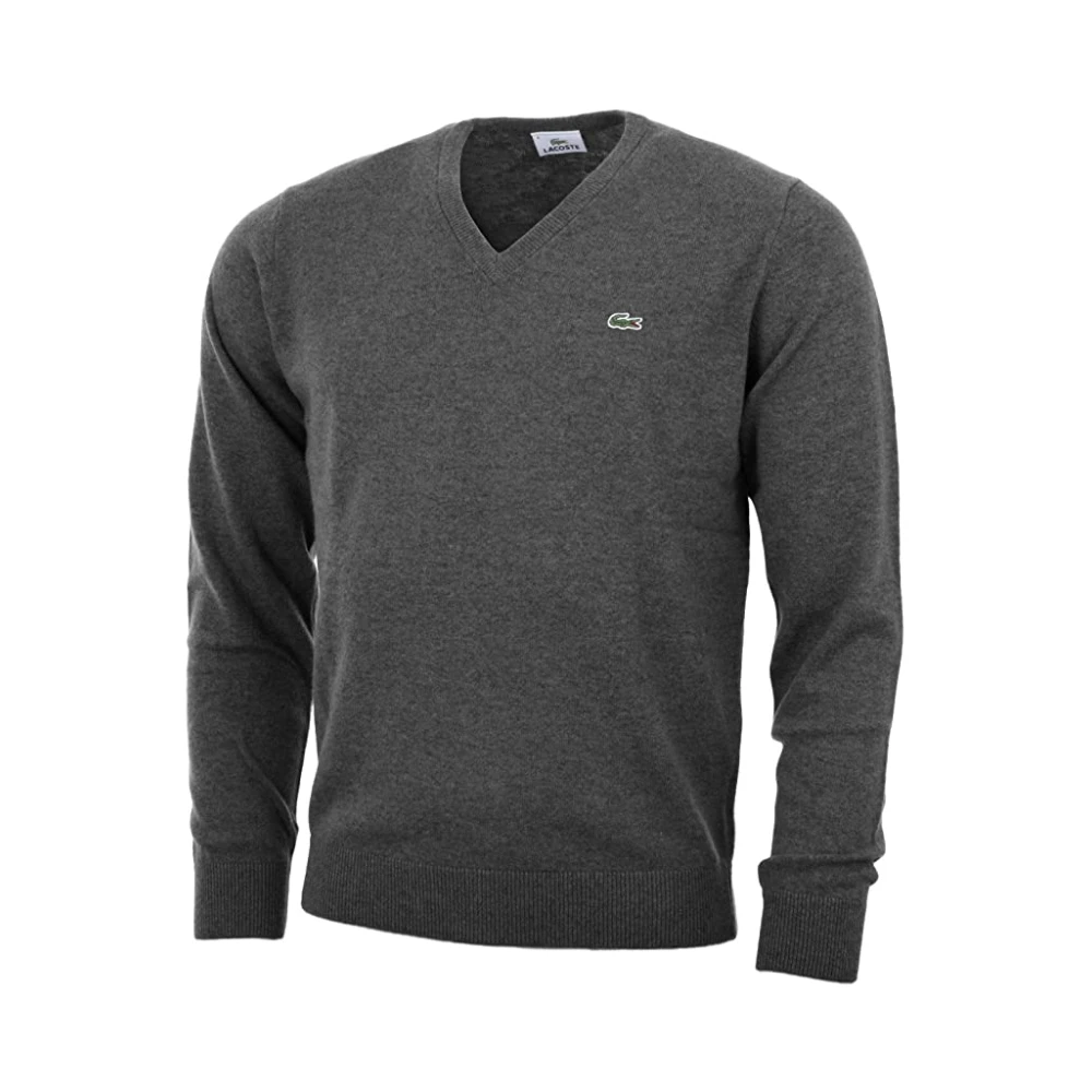 Lacoste Men's Gray V-Neck Knitwear - V-Neck Knitwear - Xs - Knitwear
