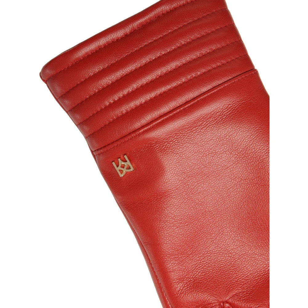 Kazar Rode handschoenen van glad leer met opvallend quilten Red Dames