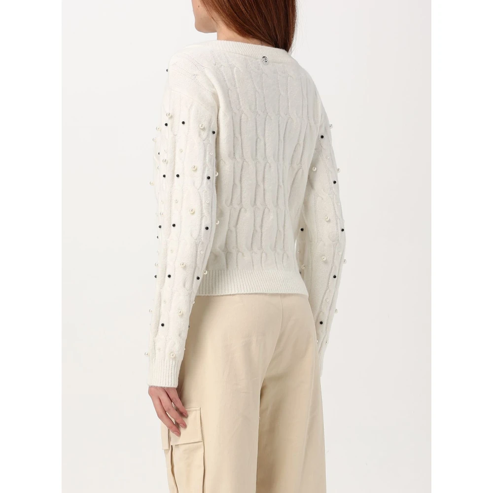 Twinset Gebreide top met parels White Dames