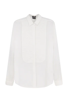Pleated Plastron Shirt