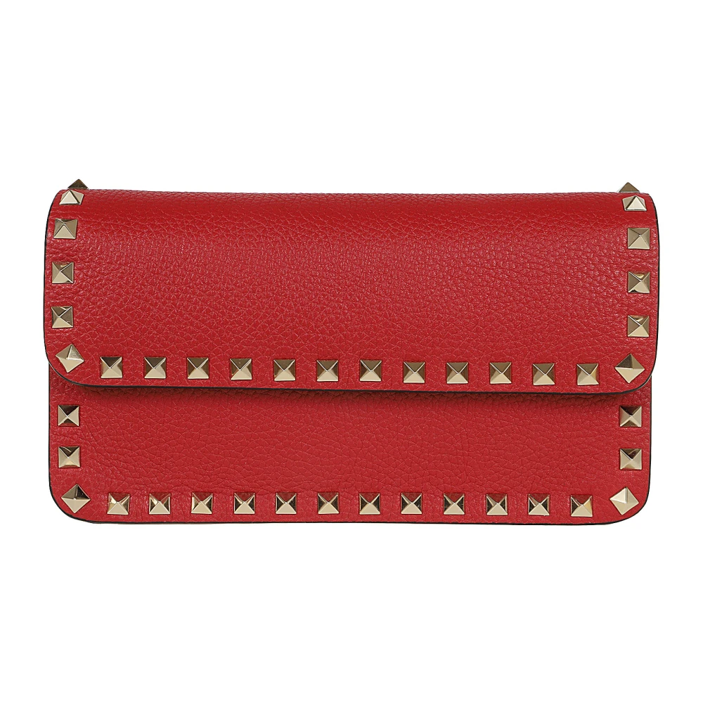 Valentino Garavani Platinum Rockstud Plånbok med Rem Red, Dam