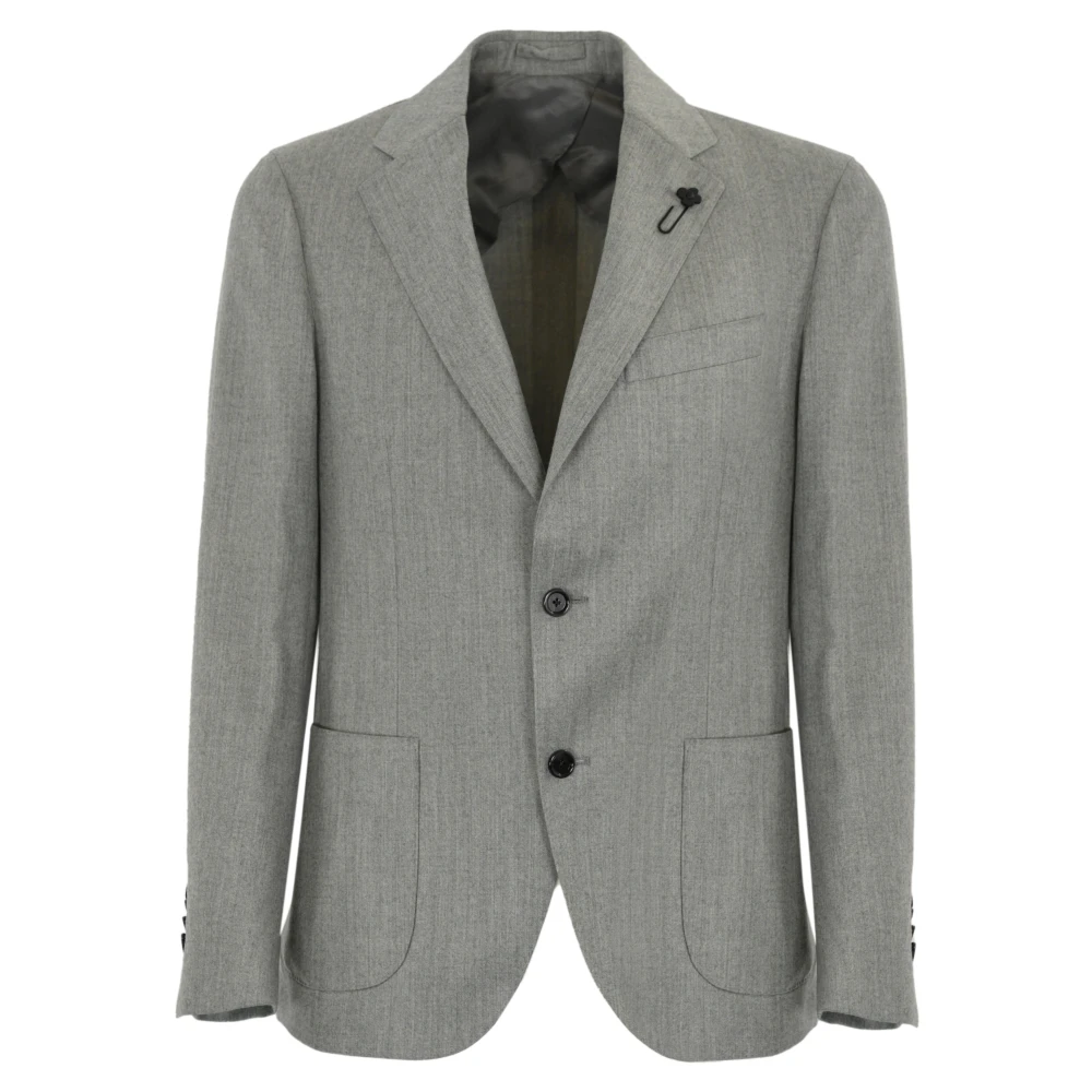 Lardini Grijze wol kasjmier pak Drop 7 Gray Heren