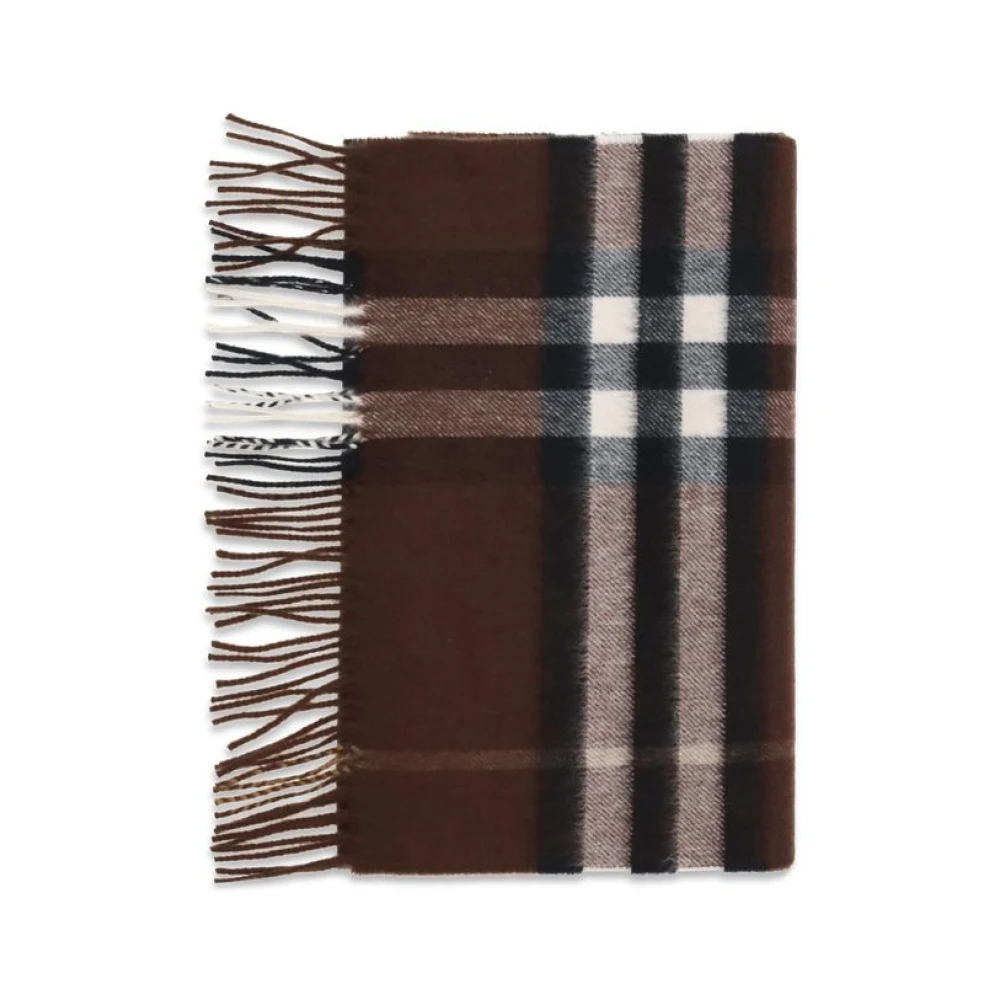 Burberry Women's Brown Winter Scarves, One Size, Check Cashmere Scarf