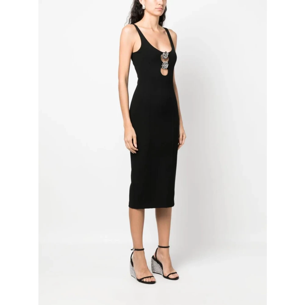 Blumarine N0990 Nero Midi Jurk Black Dames